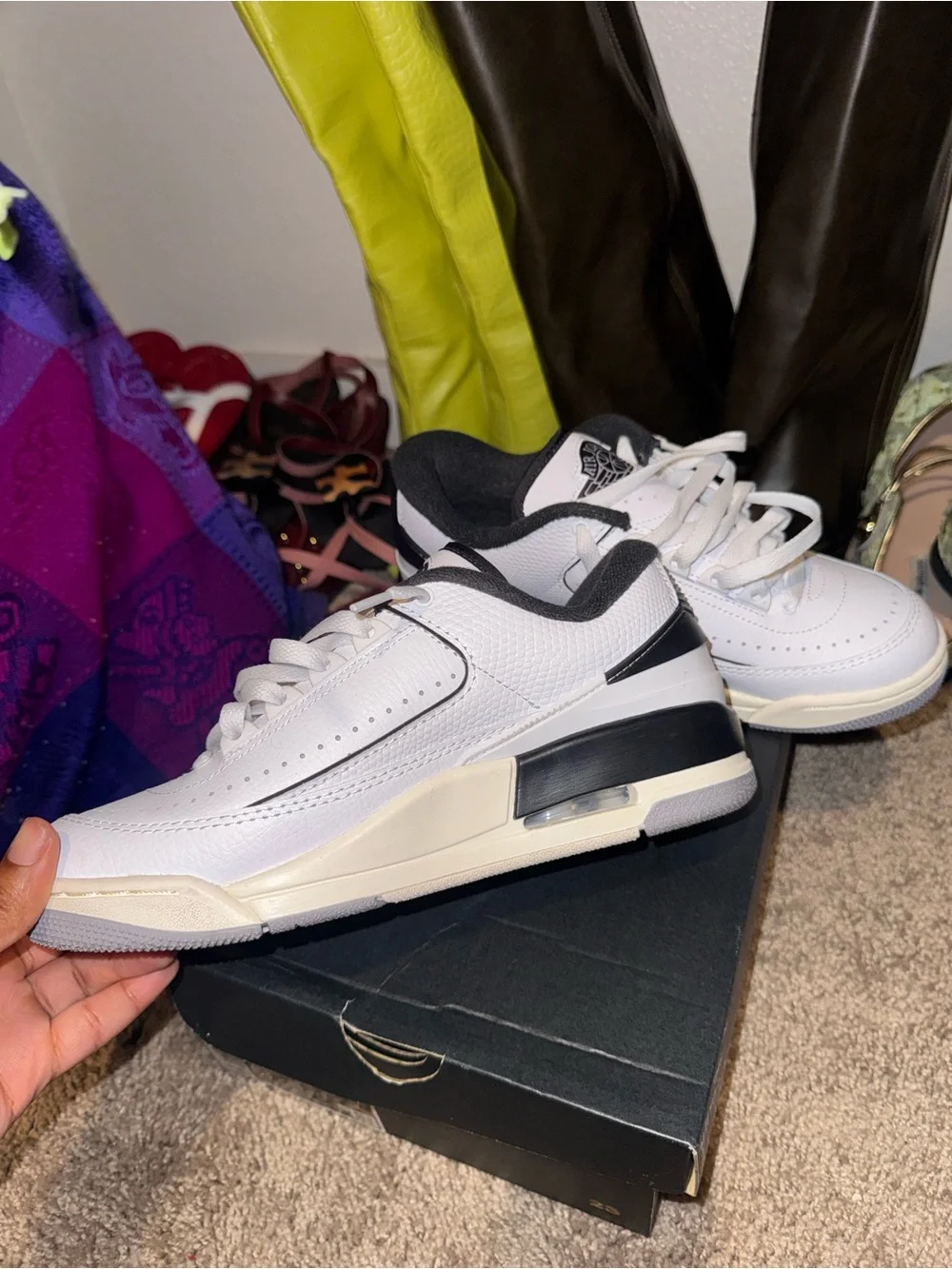 Jordan White and Black Low-Top Sneakers